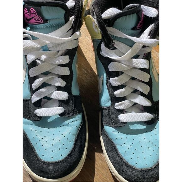 Nike Dunk High 6.0 Yellow Blue Casual Shoes Sneakers Women's Size 8 - Picture 11 of 11